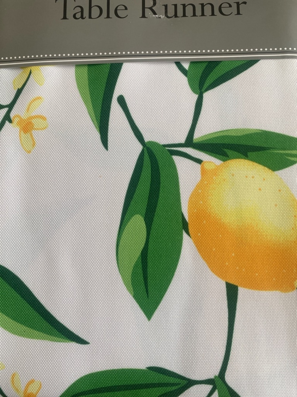 Lemon Print Table Runner 14x72 100% polyester NWT Perfect for summer. - Picture 2 of 3